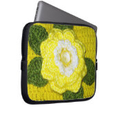Lemon Flower Artisan Haakprint Electronics Bag Laptop Sleeve (Voorkant Rechts)