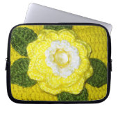 Lemon Flower Artisan Haakprint Electronics Bag Laptop Sleeve (Voorkant)