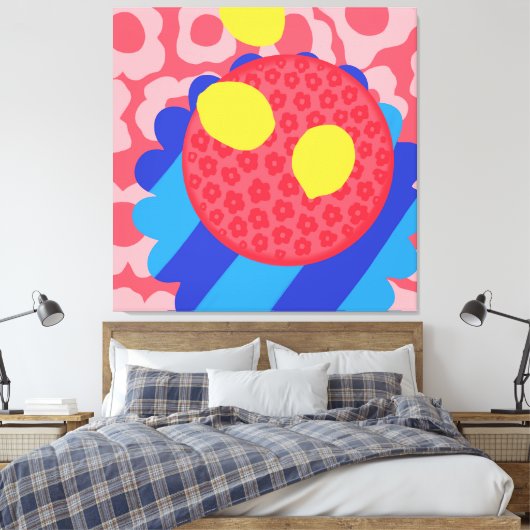 Lemon Flower Bord Canvas Afdruk (Insitu (Slaapkamer))