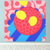 Lemon Flower Bord Canvas Afdruk (Insitu (Houten vloer))