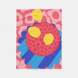 Lemon Flower Bord Fleece Deken