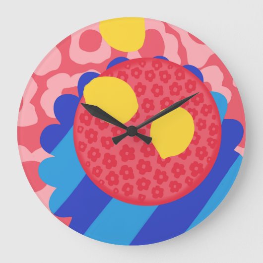 Lemon Flower Bord Grote Klok (Voorkant)