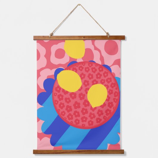 Lemon Flower Bord Hangend Wandkleed (Voorkant)