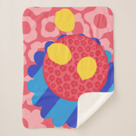 Lemon Flower Bord Sherpa Deken