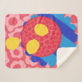 Lemon Flower Bord Sherpa Deken (Voorkant (horizontaal))