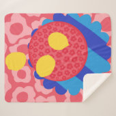 Lemon Flower Bord Sherpa Deken (Voorkant (horizontaal))