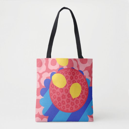 Lemon Flower Bord Tote Bag (Voorkant)