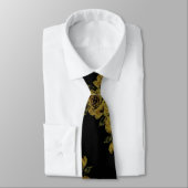 Lemon Flowers op zwart Stropdas (Gebonden)