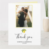 Lemon foto bruiloft dank u gevouwen Kaart (Voorkant)