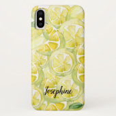 Lemon Fresh: Gepersonaliseerde Waterverf Lemons Te Case-Mate iPhone Case (Achterkant)