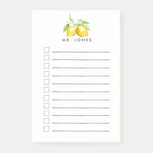Lemon Fresh Personalized to do Post-it® Notes (Voorkant)