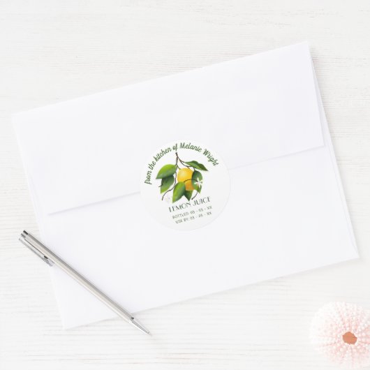 Lemon Fruit Canning Ronde Sticker (Envelop)