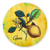 Lemon Fruit Flowers verlaat  botanisch Keramische Knop (Voorkant)