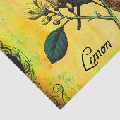 Lemon Fruit Flowers verlaat  botanisch Tissuepapier (Detail)