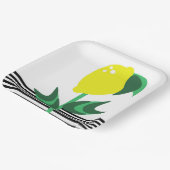 Lemon Fruit Garden Plant Stripes Napkins Papieren Bordje (Gebogen)