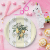 Lemon Fruit | Geel en wit gestreept Papieren Bordje (Feest)