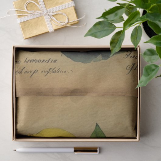 Lemon Fruit Illustration Ephemera No1 Tissuepapier (Geschenk)