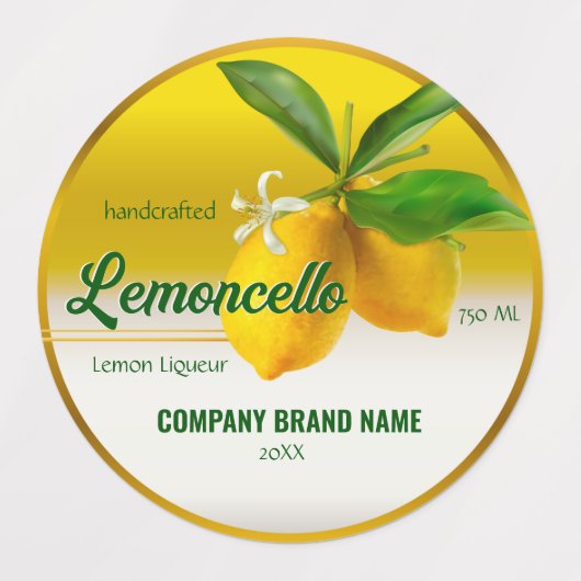 Lemon Fruit Lemoncello Labels (Design 2)