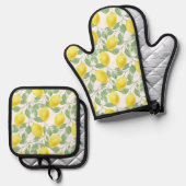 LEMON FRUIT PATTERN OVENWANT & PANNENLAP SET (Voorkant / Achterkant)
