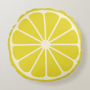 Lemon Fruit Slice Large Rond Kussen