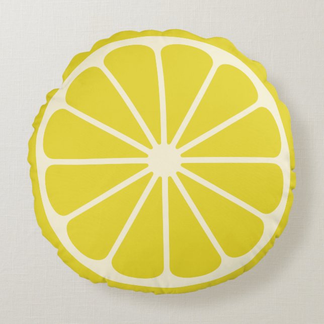 Lemon Fruit Slice Large Rond Kussen (Voorkant)