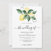 Lemon Fruit Yellow Garden Summer Greenery Wedding Kaart (Voorkant)