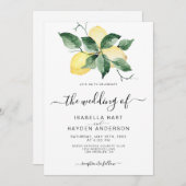 Lemon Fruit Yellow Garden Summer Greenery Wedding Kaart (Voorkant / Achterkant)