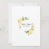 Lemon Fruit Yellow Summer Garden Weddenschap Kaart (Achterkant)