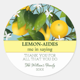 Lemon Funny Dank je wel Ronde Sticker