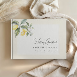 Lemon Garden Butter Yellow Wedding Guest Book Gastenboek