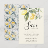 Lemon Garden Butter Yellow Wedding Save The Date (Voorkant / Achterkant)