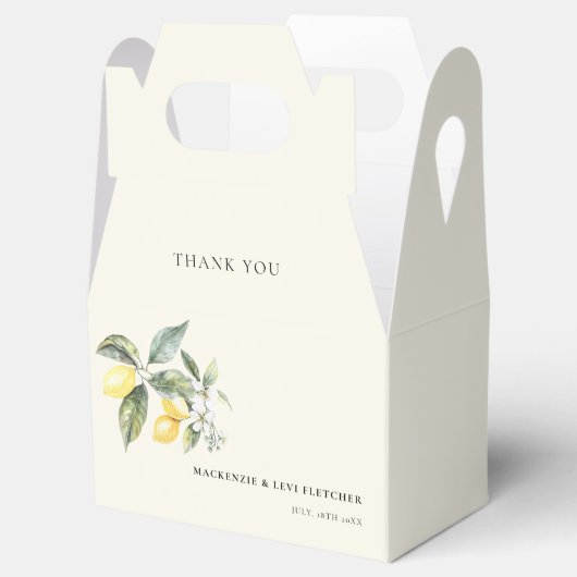 Lemon Garden Elegant Butter Yellow Bedankdoosjes (Geopend)