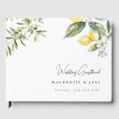 Lemon Garden Elegant Waterverf bruiloft gastenboek (Voorkant)