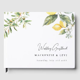Lemon Garden Elegant Waterverf bruiloft gastenboek