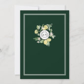 Lemon Garden Floral White Wedding Formal Kaart (Achterkant)