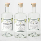 Lemon Garden Floral White Wedding Limoncello Likeurfles Etiket (Flessen)