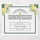 Lemon Garden Floral White Wedding Limoncello Likeurfles Etiket (Enkel label)