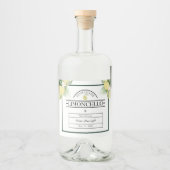 Lemon Garden Floral White Wedding Limoncello Likeurfles Etiket (Voorkant)