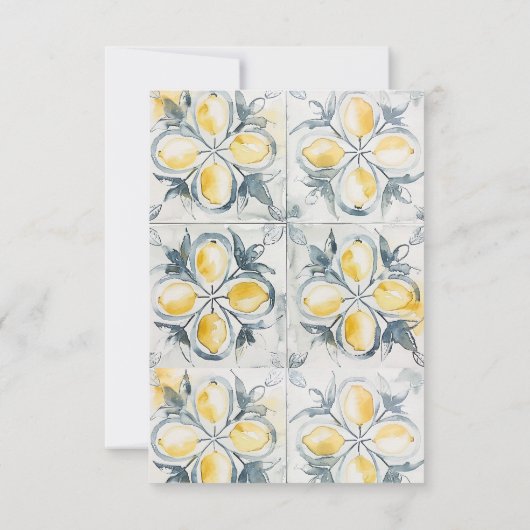 Lemon Garden Mediterrane Waterverf bruiloft Save The Date (Achterkant)