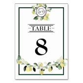 Lemon Garden Monogram White Wedding Kaart (Voorkant)
