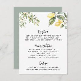 Lemon Garden Wedding Details Behuizing Kaart