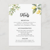 Lemon Garden Wedding Details Behuizing Kaart (Voorkant)