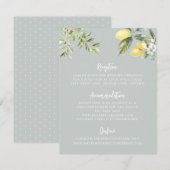 Lemon Garden Wedding Details Behuizing Kaart (Voorkant / Achterkant)