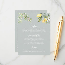 Lemon Garden Wedding Details Behuizing Kaart