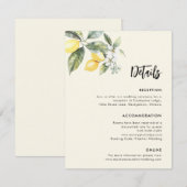 Lemon Garden Wedding Details Eenvoudige behuizing Informatiekaartje (Voorkant / Achterkant)