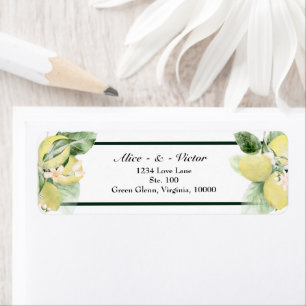 Lemon Garden White Wedding Return-adres Etiket