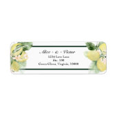Lemon Garden White Wedding Return-adres Etiket (Voorkant)