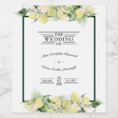 Lemon Garden White Wedding Wine Label Wijn Etiket (Enkel label)