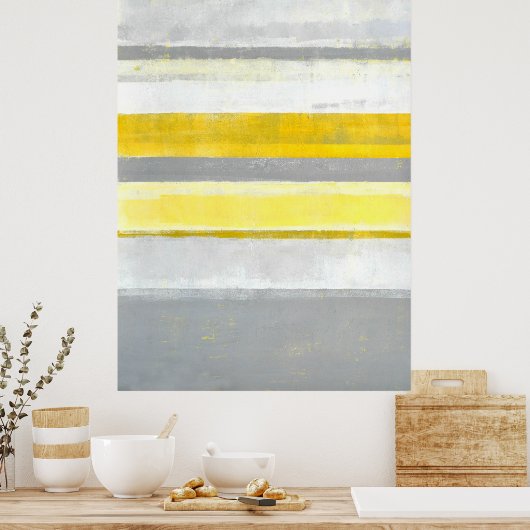 'Lemon' Geel en Abstract Poster van de Kunst (Keuken)
