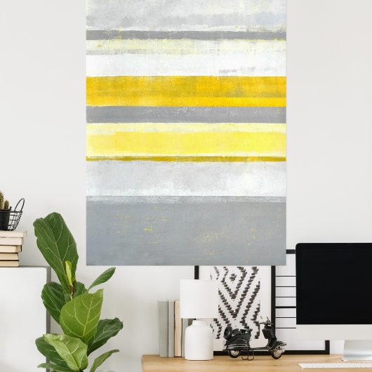 'Lemon' Geel en Abstract Poster van de Kunst (Thuiskantoor)